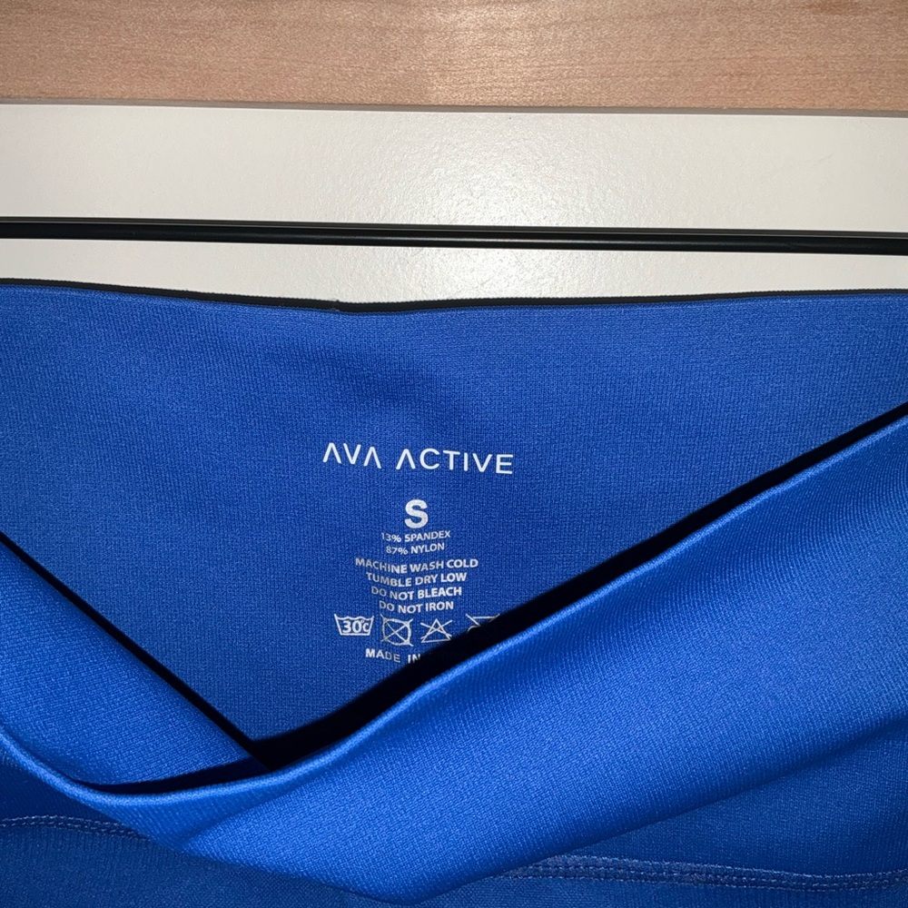 AVA Active Blue High-Waisted Juno Spandex Shorts - Picture 5 of 5